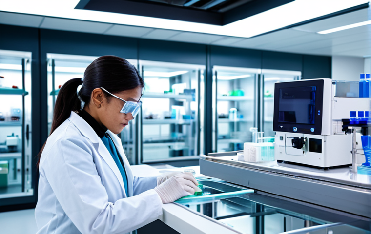 A cutting-edge 3D bioprinter actively constructing a complex bio-engineered organoid, showcasing delicate layers of bio-ink forming a futuristic tissue structure. The scene is set in a sterile, brightly lit laboratory with advanced scientific equipment. A professional female scientist, fully clothed in a clean lab coat and safety glasses, stands nearby, observing the process with a focused, professional expression. The background features blurred, modern lab stations. Perfect anatomy, correct proportions, natural pose, well-formed hands, proper finger count, safe for work, appropriate content, modest clothing, family-friendly, high-resolution scientific photography, futuristic aesthetic.